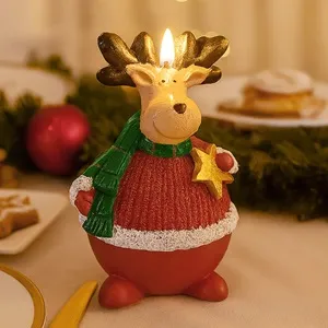 Lumanare 3D Ren Roșu pentru Decorațiune de Crăciun