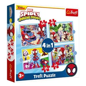 Set Puzzle 4 in 1, 4 Imagini, 35+48+54+70 Piese, Multicolor, Carton