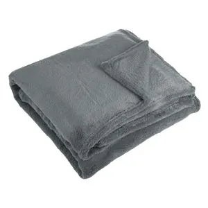 Pătură catifelată fleece, 220x150 cm, Gri