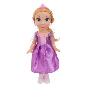 Papusă Printesă Blondă cu Rochie Mov Glitter și Bijuterii