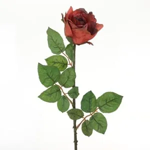 Trandafir artificial cu tulpină lungă maro-roșie pentru decorarea casei