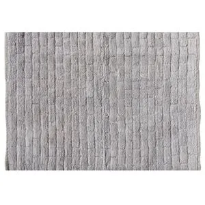Covoras Decorativ de Iarna, Gri, Model Caramizi Reliefate, 100x70cm