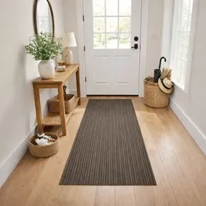Covor Maro cu Dungi Reliefate 150x60 cm pentru Hol și Cameră