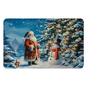 Covor de baie decorativ cu motive de iarnă și personaje de poveste