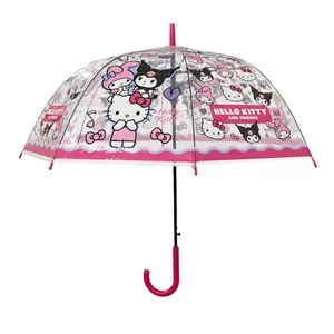Umbrelă automată fucsia Hello Kitty și Kuromi pentru copii – poza 4