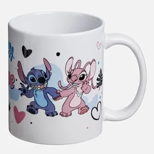 Cana Ceramică Stitch & Angel, 330ml, Model Disney