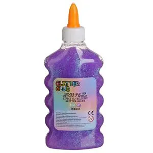 Adeziv lichid neon mov cu glitter, 200 ml
