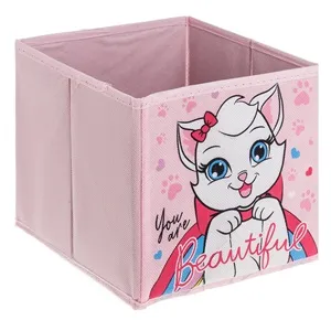 Cutie de depozitare roz cu model pisică și curcubeu, 20x20x20 cm – poza 2