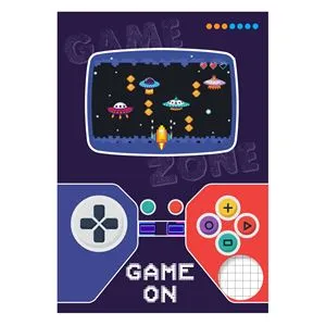 Caiet A5 Matematică, 40 File, Copertă cu Model Joc "Game On"