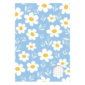 Caiet A5 Matematică cu Copertă Bleu Model Floral - 100 File