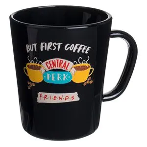 Cana Sticlă Neagră cu Design Friends Central Perk 360ml