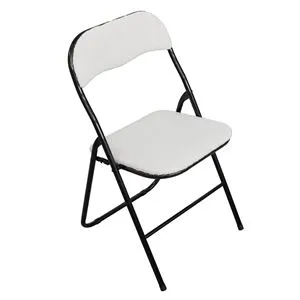 Scaun Pliabil Metalic Negru Alb 44x47x80cm