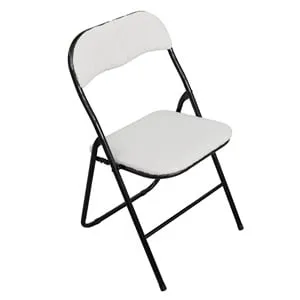 Scaun Pliabil Metalic Negru Alb 44x47x80cm – poza 2