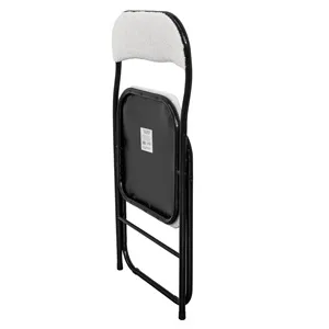 Scaun Pliabil Metalic Negru Alb 44x47x80cm – poza 3