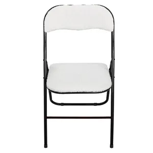 Scaun Pliabil Metalic Negru Alb 44x47x80cm – poza 4