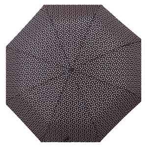 Umbrelă pliabilă manuală neagră cu inimioare roz, 23 cm