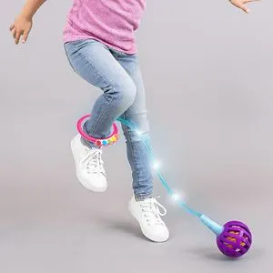 Coardă cu Minge cu LED pentru Sărit, Turcoaz, 65 cm
