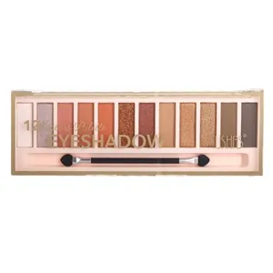 Paletă Fard de Ochi cu 12 Nuanțe Maro, Matte și Glitter, 13g – poza 2