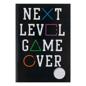 Caiet A5 Dictando, Copertă Neagră Game Over, 60 de Foi