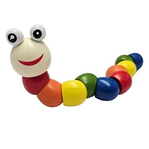 Jucarie Omida din Lemn Colorat, 19 cm, Multicolor