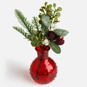 Vază Decorativă de Crăciun cu Crengute și Berries