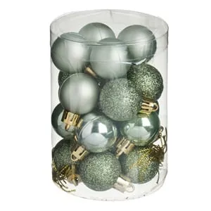 Globuri de Crăciun Verzi Menta Mate Lucioase cu Glitter