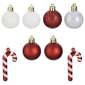 Set Ornamente de Craciun Globuri Candy și Bastonase