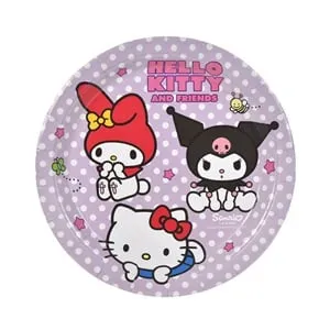 Farfurii de petrecere Hello Kitty & Friends cu buline