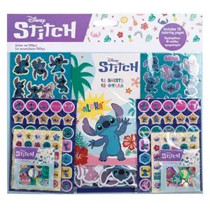 Set Autocolante si Bloc de Desen cu Personaje Lilo & Stitch, 500 buc