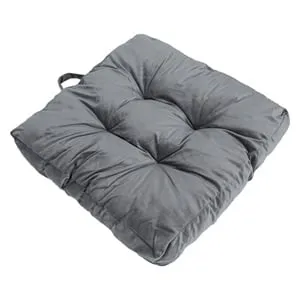 Pernă de podea gri catifelată 60x60 cm cu mâner – poza 3