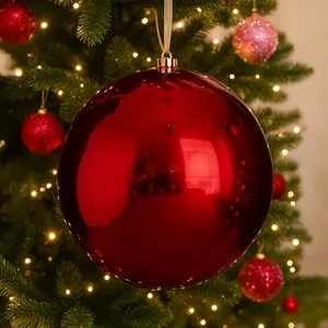 Glob Ornament Brad de Craciun Rosu Supradimensionat – poza 3