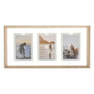 Ramă foto bej pentru 3 fotografii 10x15 cm, 50x25 cm