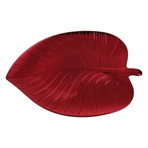 Platou Decorativ Frunză Roșu din Plastic - Ideal pentru Decorațiuni – poza 3