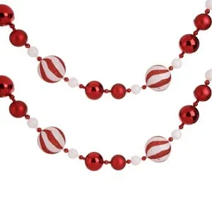 Ghirlandă decorativă de Crăciun cu globuri candy și ornamente lucioase
