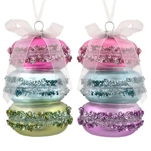 Ornament Brad de Craciun Macaron 3D Colorat
