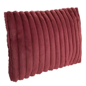 Peră Decorativă din Blană Artificială Bordo pentru Canapea 55x37cm