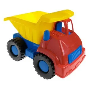 Camion cu Remorcă Rabatabilă și Benă Basculantă, 34x21x25cm, Plastic, Roșu/Albastru/Galben