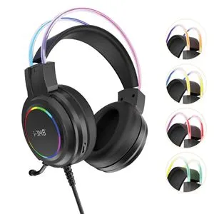 Căști Gaming cu Microfon și Iluminare LED RGB, Cablu 1.6m