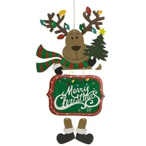 Decoratiune suspendabila de Craciun cu placuta glitter Merry Christmas