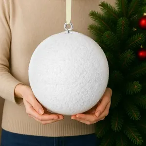 Glob decorativ pentru brad cu beteala alba Ø20cm – poza 2