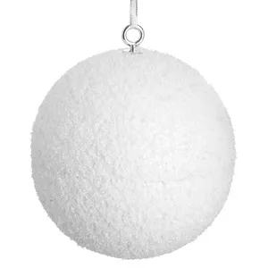 Glob decorativ pentru brad cu beteala alba Ø20cm – poza 3