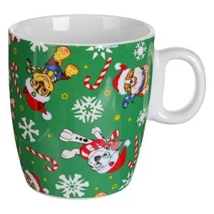Cana Portelan Verde cu Tema Paw Patrol și Crăciun