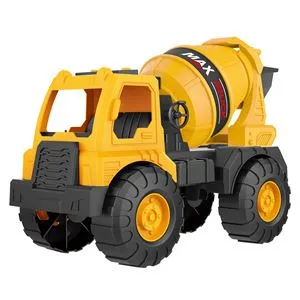 Betonieră Jucărie cu Tambur Rotativ, Galben, Plastic, 3+ Ani