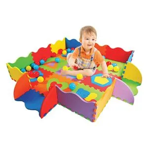 Puzzle de Podea cu 40 de Mingi Colorate, 25 Piese, Multicolor, Spuma