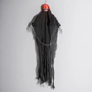 Schelet Decorativ de Halloween cu Lumina si Sunet, 110 cm, Negru