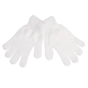 Mănuși Tricotate Chenille Off-White pentru Iarnă