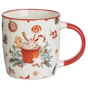 Cana Ceramică Festivă de Craciun cu Om de Turta Dulce