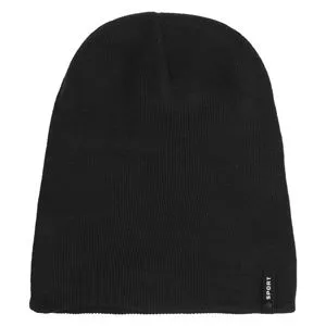 Căciulă Beanie Neagră cu Patch din Cauciuc Sport pentru Bărbați