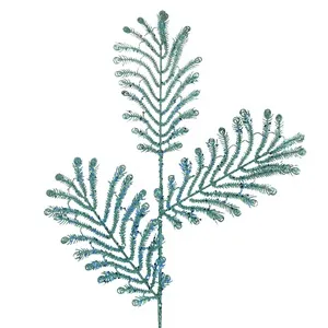 Feriga Decorativă de Crăciun cu Strase și Sclipici Verde
