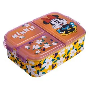 Caserolă cu 3 Compartimente pentru copii, model Minnie Mouse